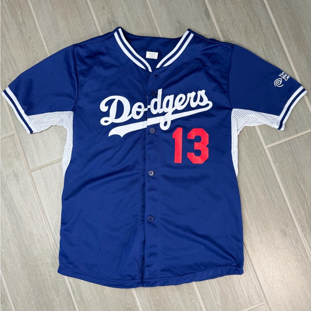 Kids Dodgers #13 Blue Baseball Jersey